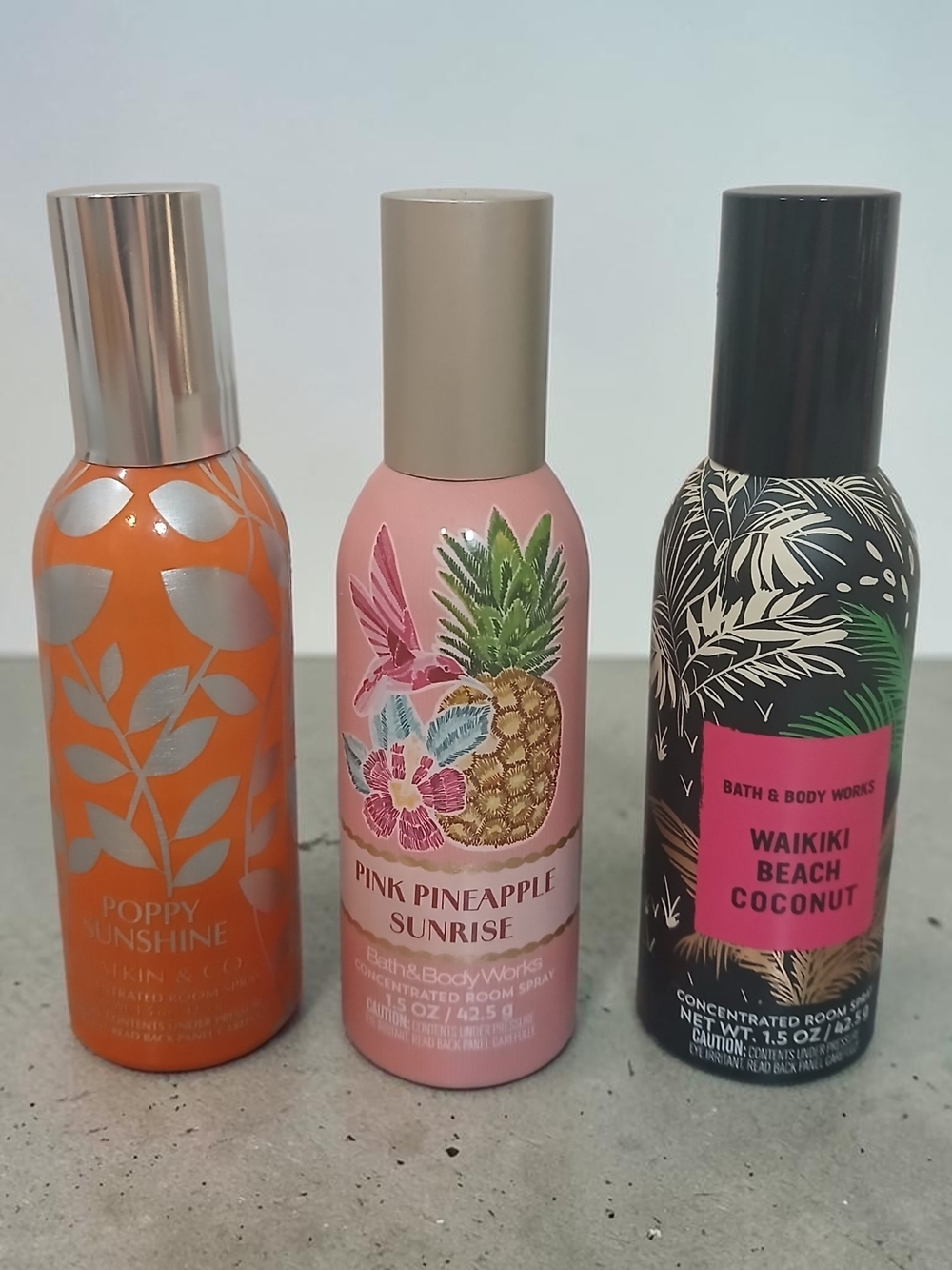 Pink Pineapple Sunrise, Wakiki Beach Coccunut And Poppy Sunshine Room Spray -